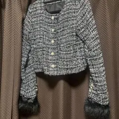 ノーカラークロップドジャケット