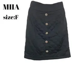 ミーア　MIIA スカート　ひざ丈　黒　冬　Ｆ　おしゃれ　上品　ウエストゴムのサムネイル