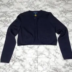 現行タグ✨ポロ ラルフローレン ロゴ刺繍 りぼん　フリル カーディガンネイビー