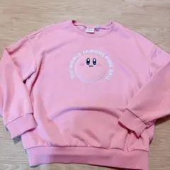 カービィ GU 刺繍 クルーネックスウェット ピンク 160