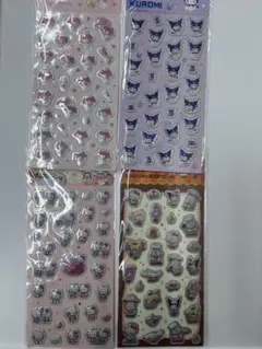 ぷくっとシール　キティ、クロミ、マイメロ、サンリオキャラクター　4点セット