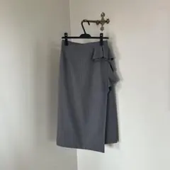 warm pinstripe wrap skirtのサムネイル