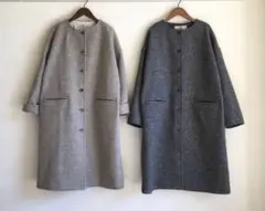 ネストローブ ノーカラー コート ウール