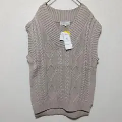 ROPÉ PICNIC ベージュ ニットベスト Fサイズ ケーブル編み