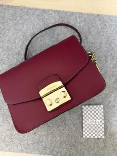 FURLA フルラ　メトロポリス　バーガンディ ショルダーバッグ　赤　レッド