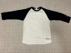 Champion ラグラン長袖Tシャツ ホワイト×ネイビー