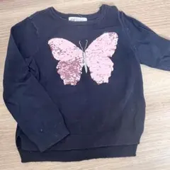 H&M 蝶々　セーター　トレーナー　スパンコール　104cm