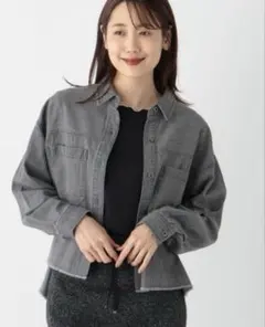 新品♡グローバルワーク♡GOODデニムクロップドシャツ