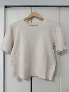 UNIQLO コットンポップコーンクルーセーター半袖　Lサイズのサムネイル