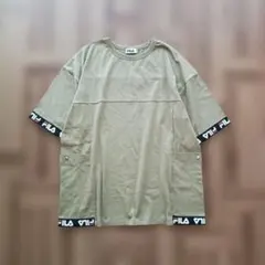 FILA　オーバーサイズＴシャツ　カーキ　ベージュ　Mサイズ　体型カバー