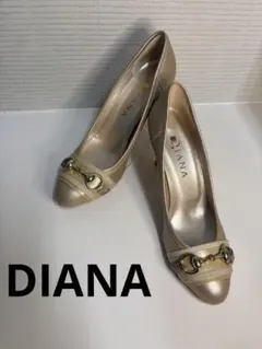 DIANA ダイアナ ゴールドパンプス 23cm ビット 上品