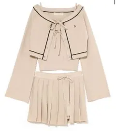 andmary ♡ Jennie line knit set up beige