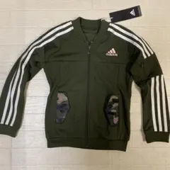 新品タグ付き　adidas ジャージ上　カーキ　120
