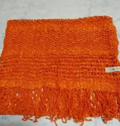 マフラー ストールオレンジ色