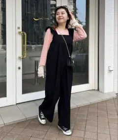 prose verse ブラックサロペット オールインワン