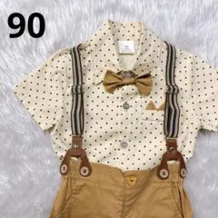 セレモニースーツ ブラウン 水玉模様 2-3Y 90cm