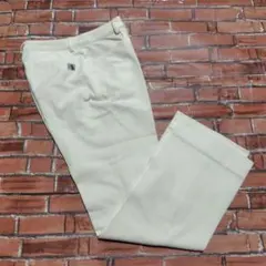 レディース　ゴルフパンツ　7号　ホワイト スラックス フラットフロント