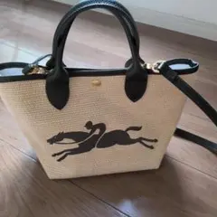 きよみ様専用Longchamp かごバッグ 2way(美品)カーキのサムネイル