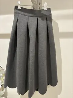 フレアスカート グレー フリーサイズ　裾スカラップ