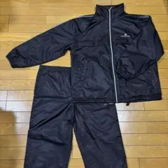 アシックス ナイロン ジャージ 上下セット 黒 M - L サイズ 裏地あり