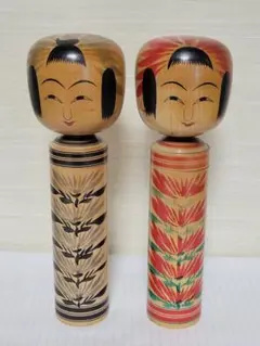 内閣総理大臣賞受賞作家 創作こけし 岸貞男 無心 39cm 佐藤翠崕 34cm