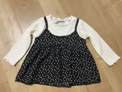 西松屋　JEWELRY BOX GIRLS ハート　ドット柄 長袖　薄手