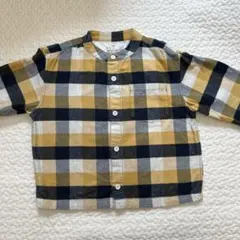 チェック柄ボタン付きシャツ 100