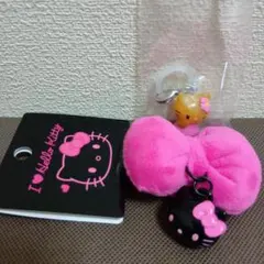 ハローキティリボンキーホルダー　めじるしアクセサリー