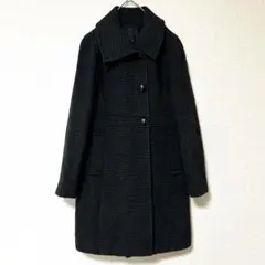 UNTITLED アンタイトル ステンカラーコート アンゴラ ロングコート 黒