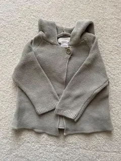 ZARA HOME kidsフード付きグレーのニットカーディガン