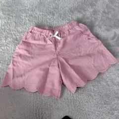 ピンク スカラップヘム ハーフパンツ