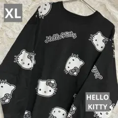 【大きいサイズ】キティちゃん 総柄トレーナー ゼブラ レディース XLL