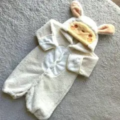 ウサギ耳付きフリース カバーオール 50~70cm