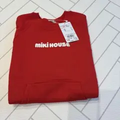 ミキハウス ロゴ ワンピース レッド 110cm