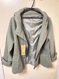 【新品タグ付】r.p.s フーデットショートコート グリーン 緑フリーサイズ人気