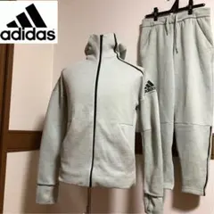 セットアップ アディダス◆ジップアップ ジャケット パンツ◆ライトグレー M