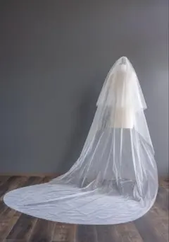 グリッター仕上げ ロングウェディングベール【AILE】【L￼サイズ】