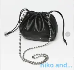 niko and…オリジナルスタッズチェーンショルダーバッグ　ブラック