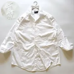 USA製✨90s ポロラルフローレン 同色ポニー 長袖 白シャツ XL相当