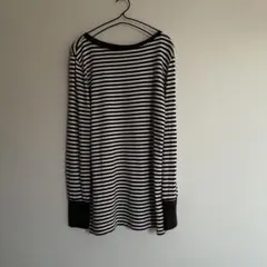 スピックアンドスパン　ボーダーカットソー　白×ネイビー