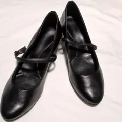 velikoko　ブラックストラップパンプス 24.5cm 5センチヒール