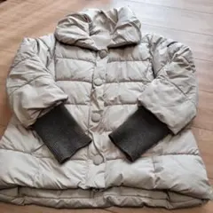 petit main フード付き中綿コート ベージュ 120cm