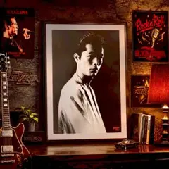 矢沢永吉 KAVACH モノクロ E.YAZAWA レア品！貴重な額入りポスター
