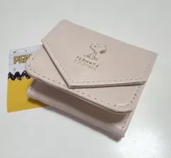 新品◎スヌーピー 三つ折財布・ミニ財布・ピンクベージュ・キャラクター