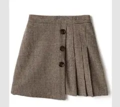 GRL グレイル インパン裏地付き千鳥柄アシンメトリーミニスカート[gm514]