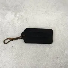 OLD COACH hangtag charm leather Black
