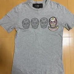 フィリッププレイン スカル ラインストーン Tシャツ y2k ドクロ グレー 