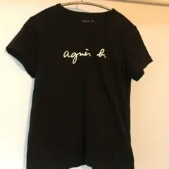agnis b. 黒 半袖Tシャツ