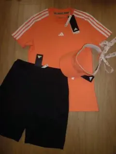 【新品M】adidas アディダスゴルフ シャツ＆パンツ＆バイザー　3点セット