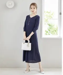 前後2way♡フロントボタンリブニットワンピース